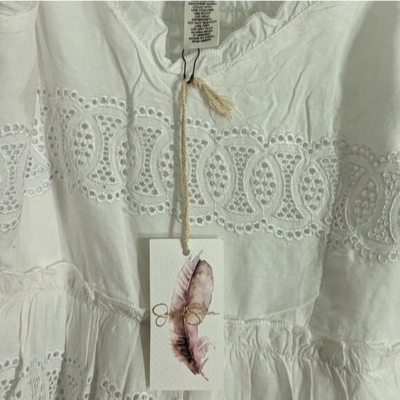 NWT - Jessica Simpson White Eyelet Summer Sun Maxi Dress - Picture 3 of 4
